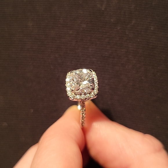 Cushion Cut Halo Ring - Picture 8 of 12